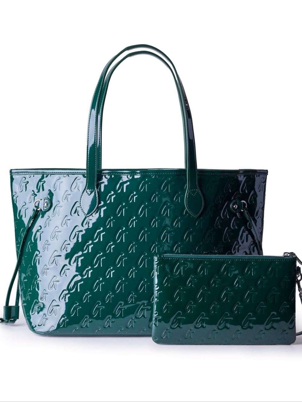 *BRAND NEW* Glossy Emerald Tote Bag with Pouch - Women Bags